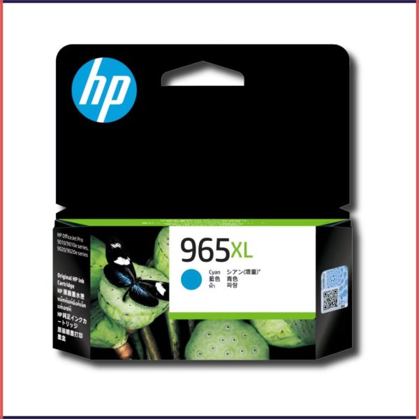 HP 965XL Cyan Original Ink Cartridge, 3JA81AA