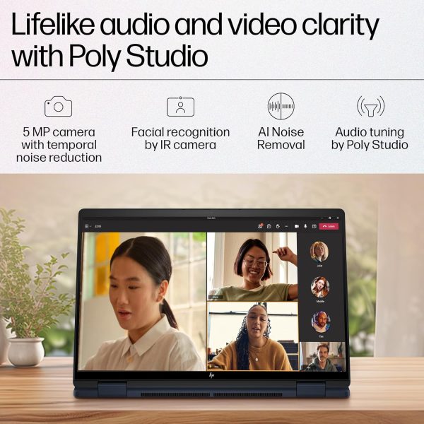 HP Envy X360 Convertible, Enhanced by AI, Intel 14th Gen Evo Core Ultra 7 155U, 14-inch (35.6 cm), 2.8K OLED, 400 nits, 32GB, 1TB SSD, Touch, 5MP IR Camera, (Win 11 Home+MSO, Blue,1.44 Kg), 9Z835PA - Image 2