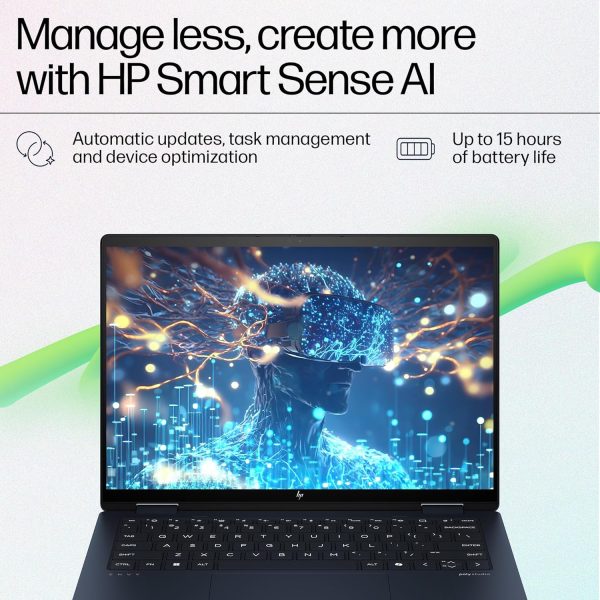 HP Envy X360 Convertible, Enhanced by AI, Intel 14th Gen Evo Core Ultra 7 155U, 14-inch (35.6 cm), 2.8K OLED, 400 nits, 32GB, 1TB SSD, Touch, 5MP IR Camera, (Win 11 Home+MSO, Blue,1.44 Kg), 9Z835PA - Image 3