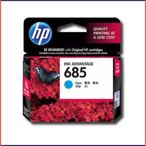 HP 685 Cyan Original Ink Advantage Cartridges, CZ122AA