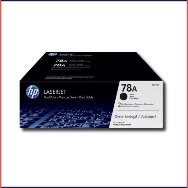 HP 78A 2-Pack Black Original LaserJet Toner Cartridge, CE278AF
