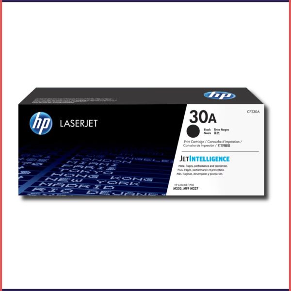 HP 30A Black Original LaserJet Toner Cartridge, CF230A