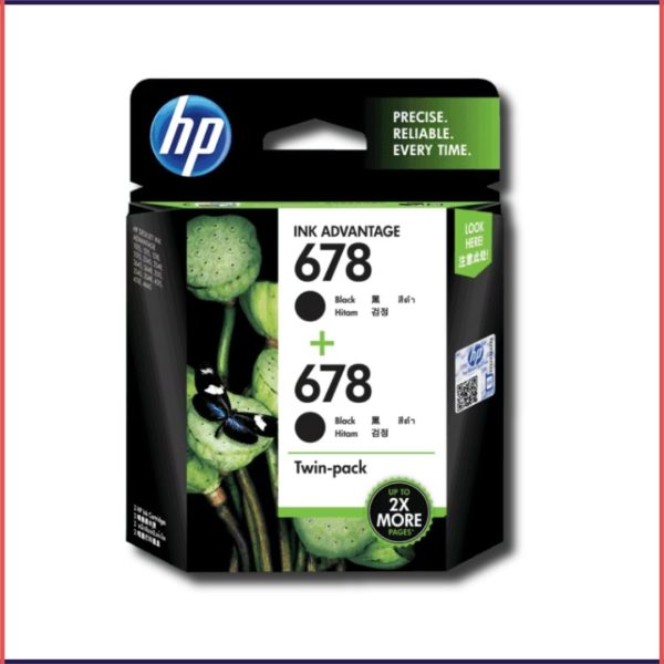 HP 678 2-Pack Black Original Ink Advantage Cartridges, L0S23AA