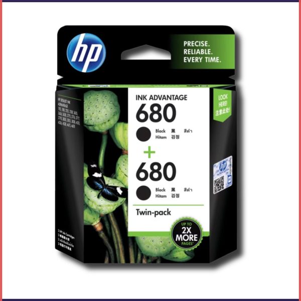 HP 680 2-pack Black Original Ink Advantage Cartridges, X4E79AA