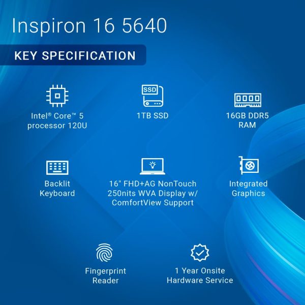 Dell Inspiron 5640 Laptop, OIN5640100101RINU1 - Image 4