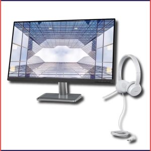 Product Images Nimbus Website (97) Lenovo L32p-30 80.01cms (31.5) UHD USB Type C monitor + Lenovo 110 Stereo USB Headset