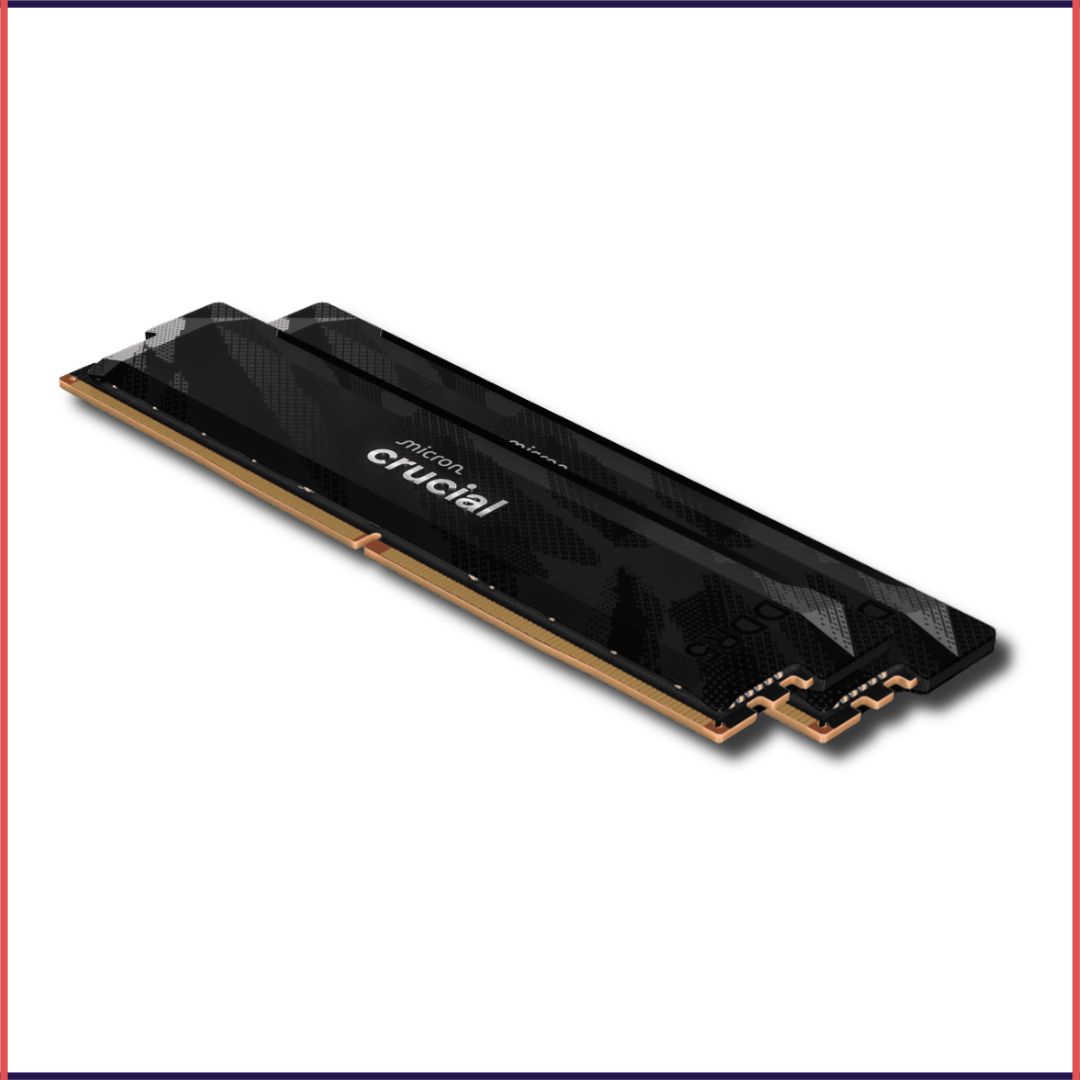 Crucial Pro DDR5-6400 CL32 32GB Kit (16GBx2) UDIMM: OC Gaming Memory Black