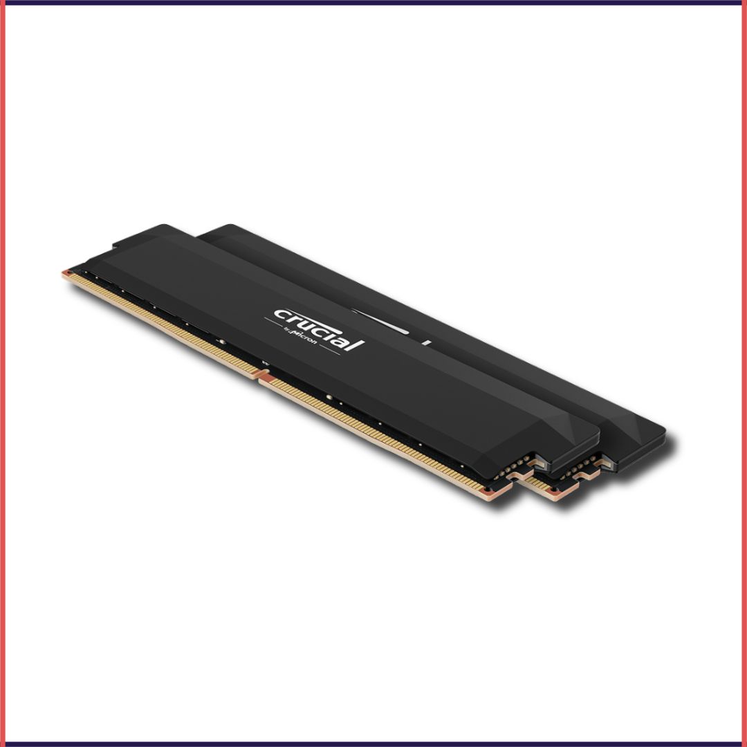 Crucial Pro DDR5-6000 32GB Kit (16GBx2) UDIMM: OC Gaming Memory Black