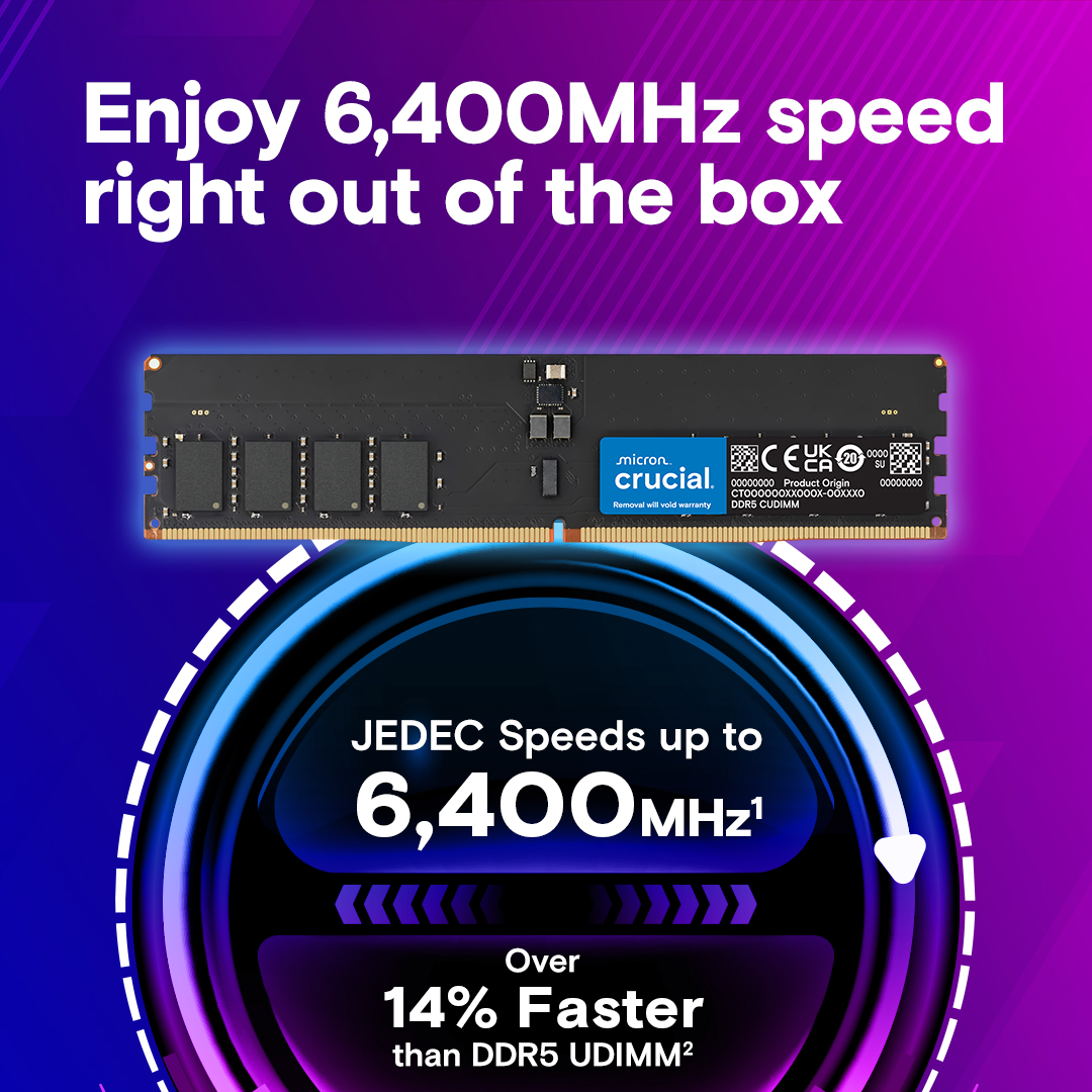 Crucial 128GB Kit (64GBx2) DDR5-6400 CUDIMM - Image 6