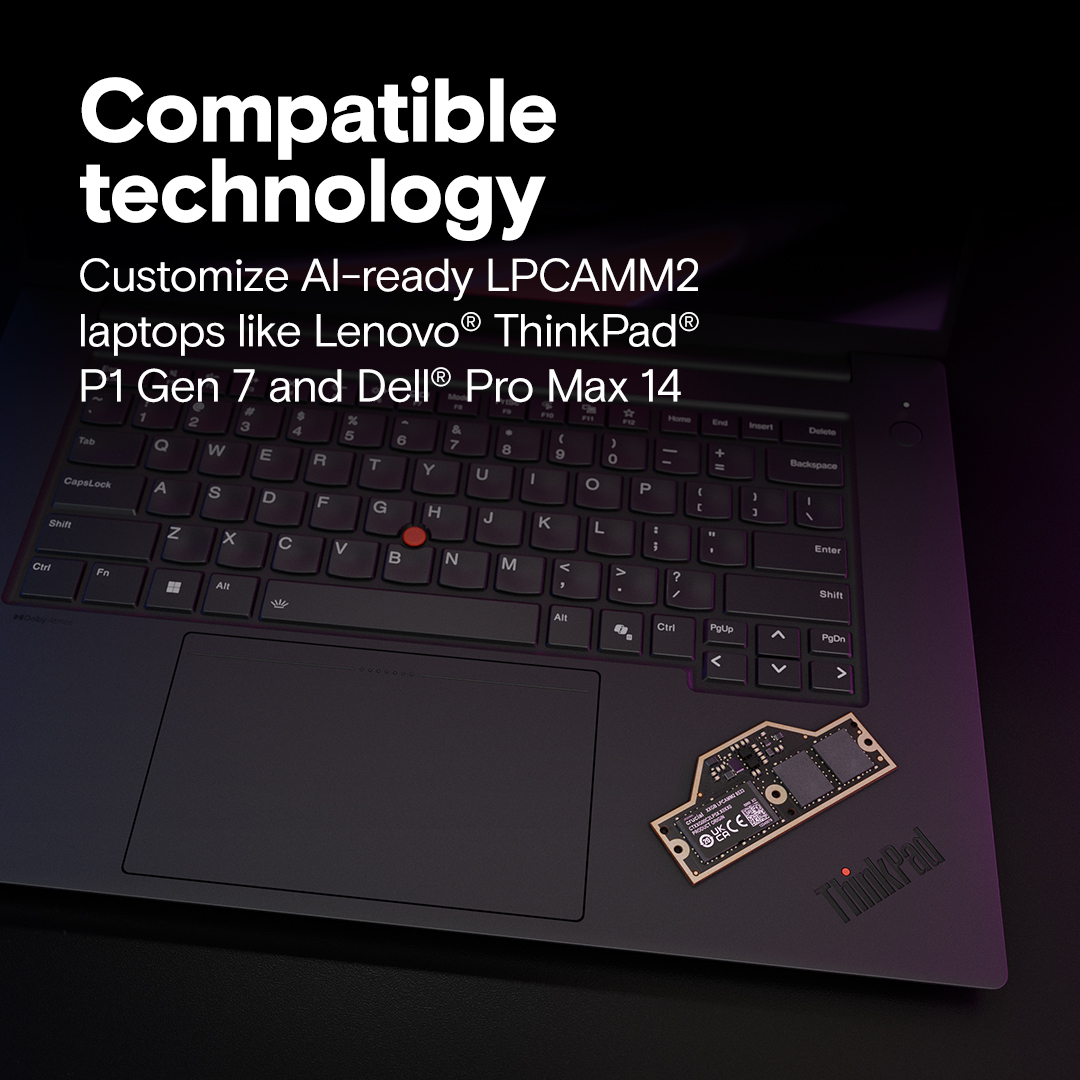 Crucial 32GB LPCAMM2 LPDDR5X- 7500 memory - Image 3